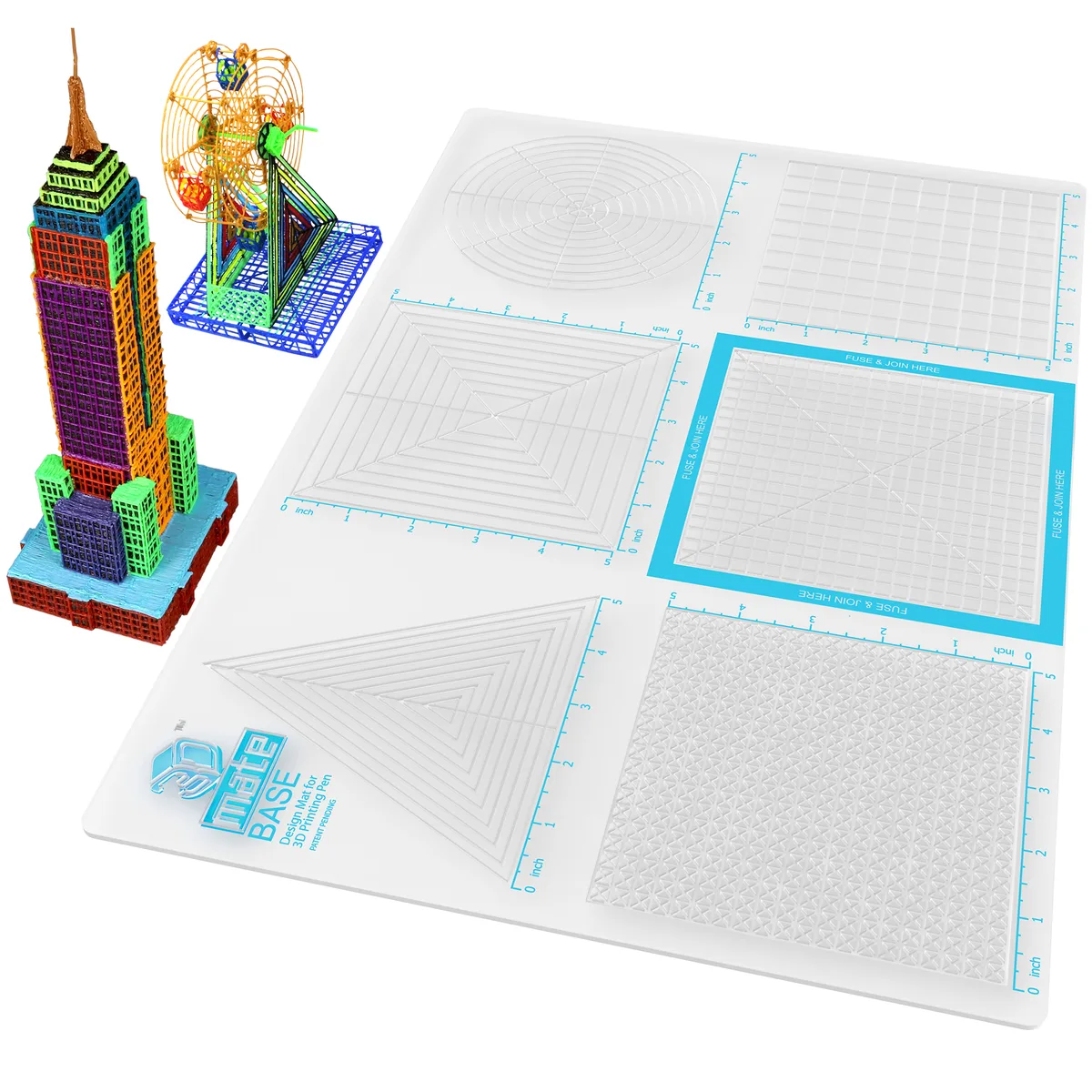 Transparent white silicone mat 18 by 12 inches with geometric grooves