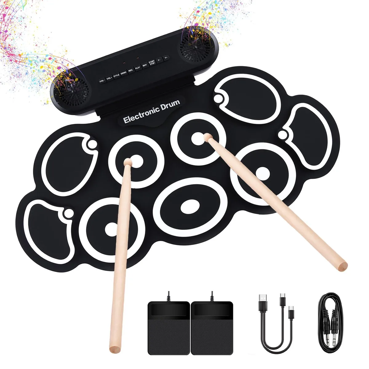 Alesis Wentelmusic G7 9-Pad Roll-Up Electronic Drum Kit (Black) — product photo