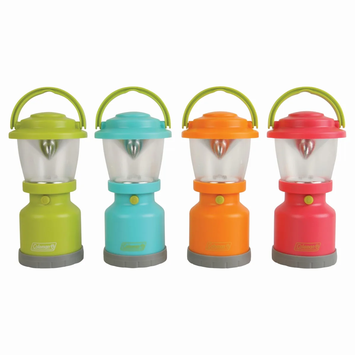 Blue cylindrical mini lantern with carry handle and textured grip