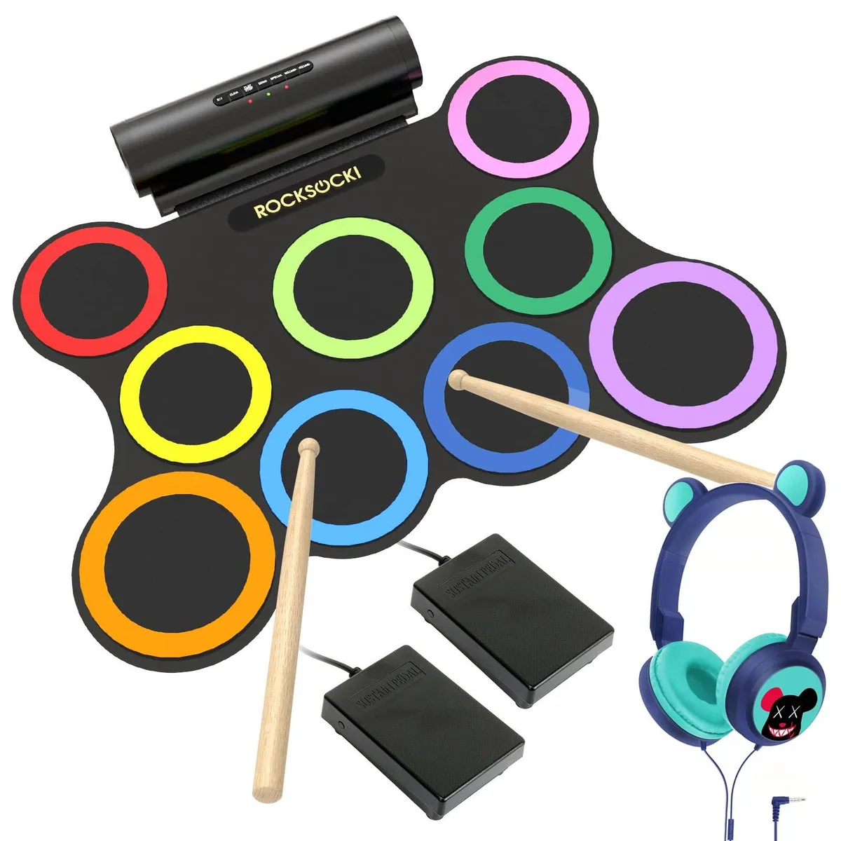 Rocksocki 9pad-color 9-Pad Electronic Drum Kit — product photo