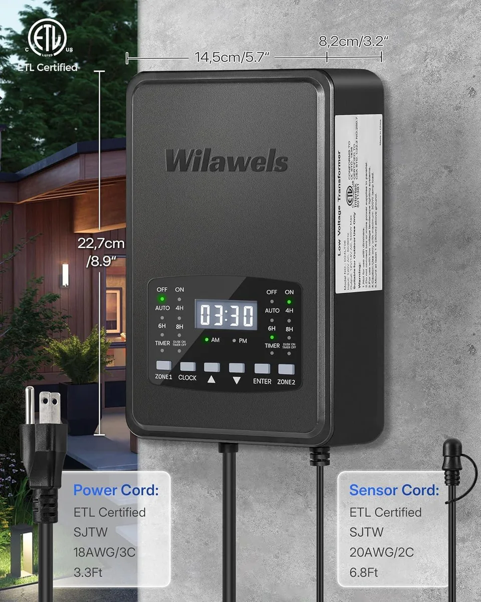 BFKK BFKK 500W Landscape Transformer 2 Zone Timer Photocell ETL — product photo