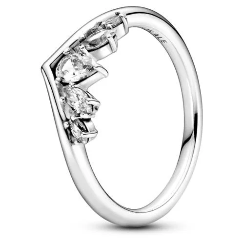 PANDORA PANDORA Sparkling Pear &amp; Marquise Wishbone Ring sterling silver cubic zirconia — product photo