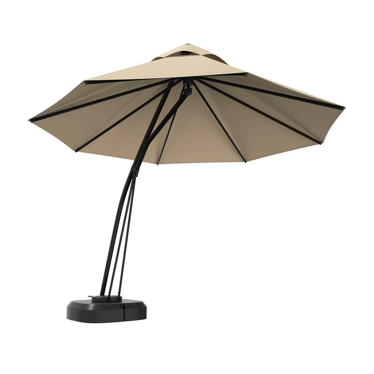 SlickBlue SlickBlue 11 Feet Cantilever Umbrella Beige with Base and Wheels — product photo
