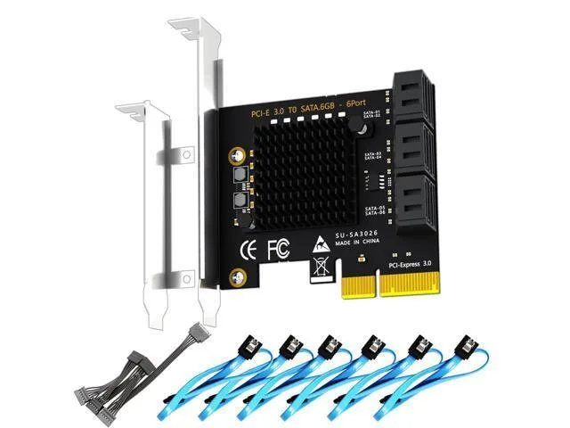 LORDWORLD LORDWORLD power extension cord 6-port SATA expansion card — product photo