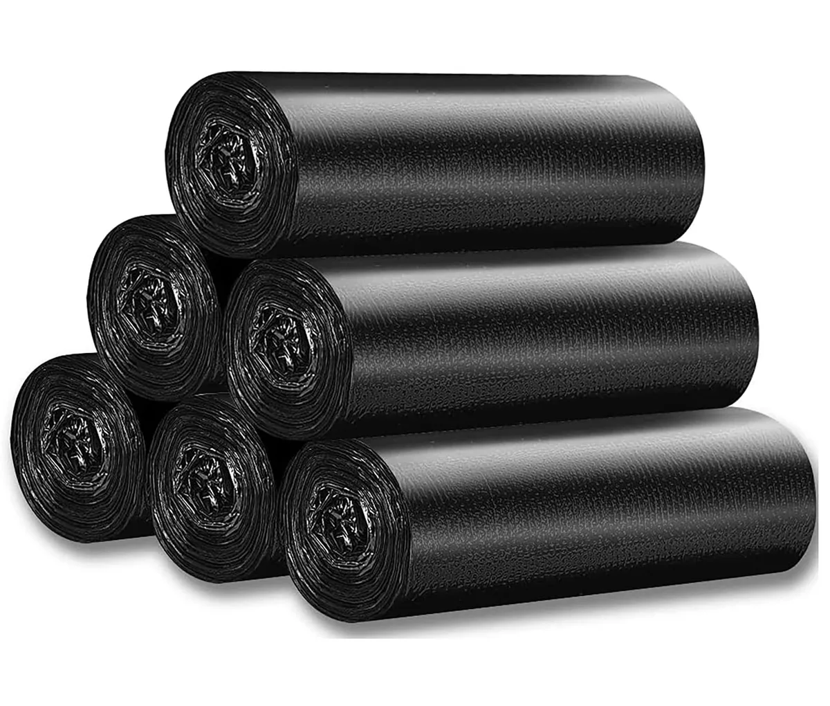Yansanido 100 Count 4 Gallon Trash Bags with Handles Black 45x60cm — product photo