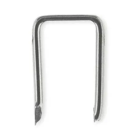 Box of 100 zinc-plated steel cable staples, 31.75 mm leg length