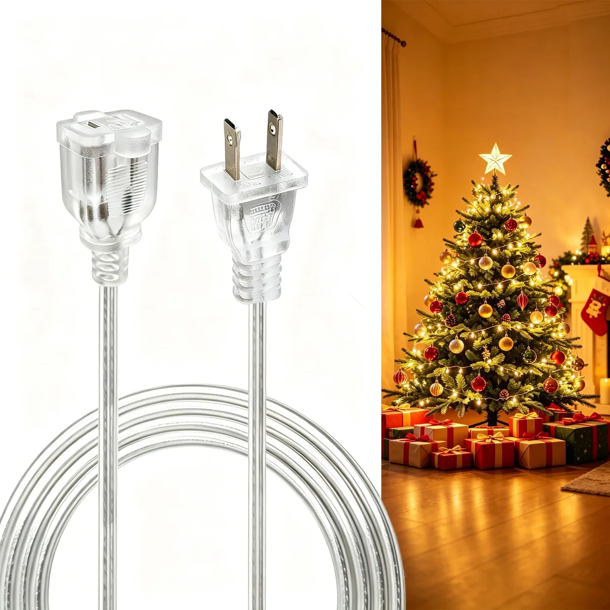 Fiabtool FB-TM-1.8M-01 1.8 m Clear Extension Cord 18 AWG 10 A 125 V 1250 W 2-Prong — product photo