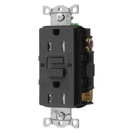 Hubbell Incorporated Hubbell Incorporated GFCI Receptacle 15A 125V 5-15R Black — product photo