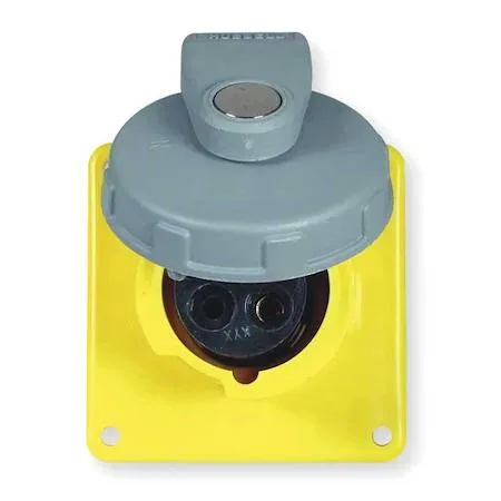 Hubbell Incorporated Hubbell HBL320R4W 20A 125V IEC Receptacle Yellow — product photo