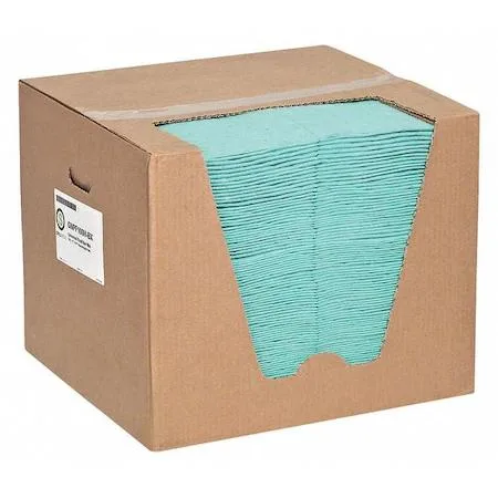 Spilltech Spilltech GNPF100H-BX Sorbent Pad 15x19in 100pk Green — product photo