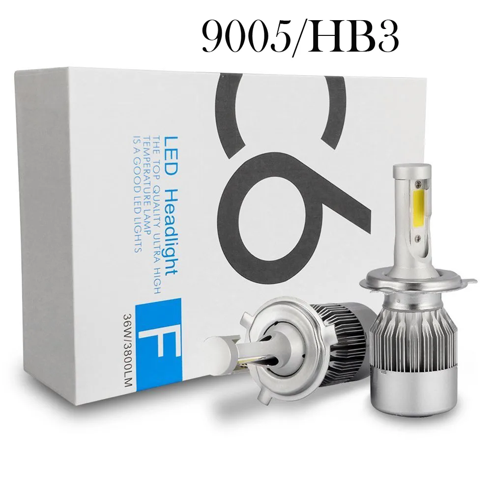 LUOM LUOM JC6-9005 9005/HB3 LED Headlight Kit 72W 7600LM 6000K IP68 Set of 2 — product photo