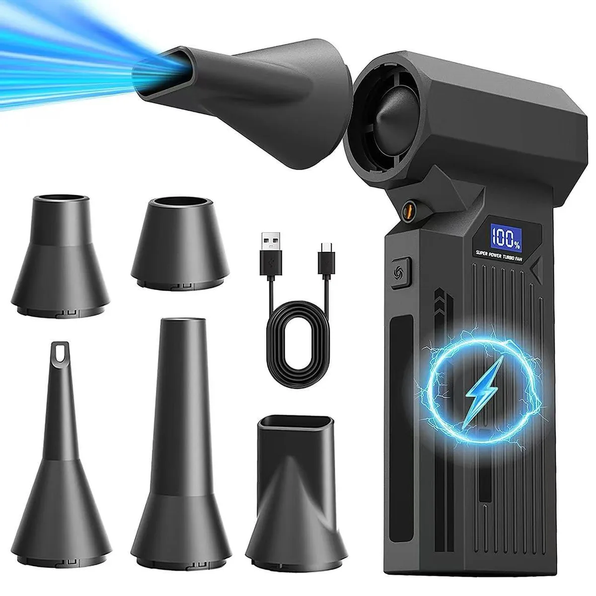  AUTO-VOX 120000RPM Compressed Air Duster 4-Gear USB-C 2×2600mAh — product photo