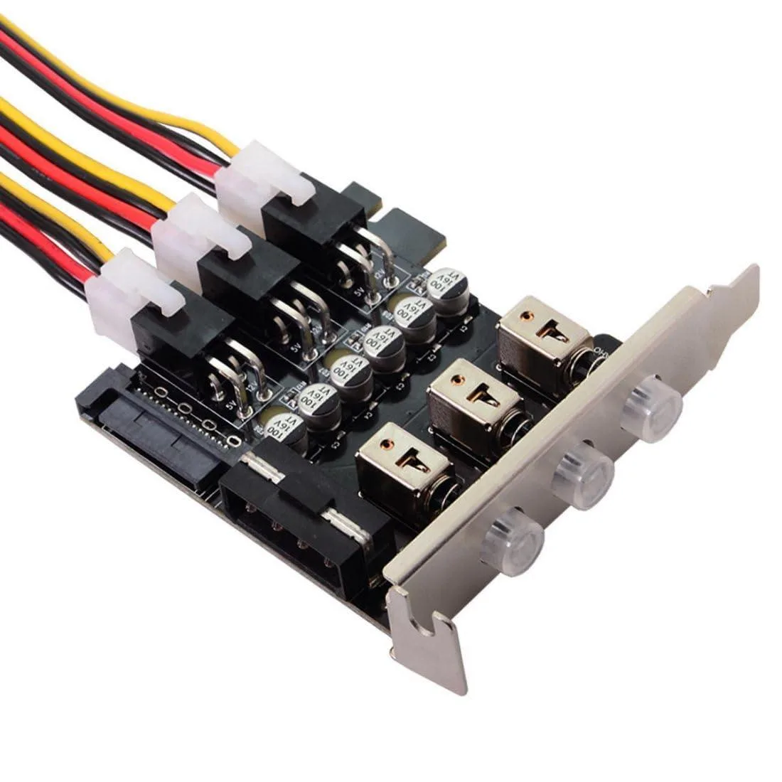 LORDWORLD LORDWORLD 3 SATA HDD SSD Power Switch Selector Module 80mm Low Profile Bracket — product photo