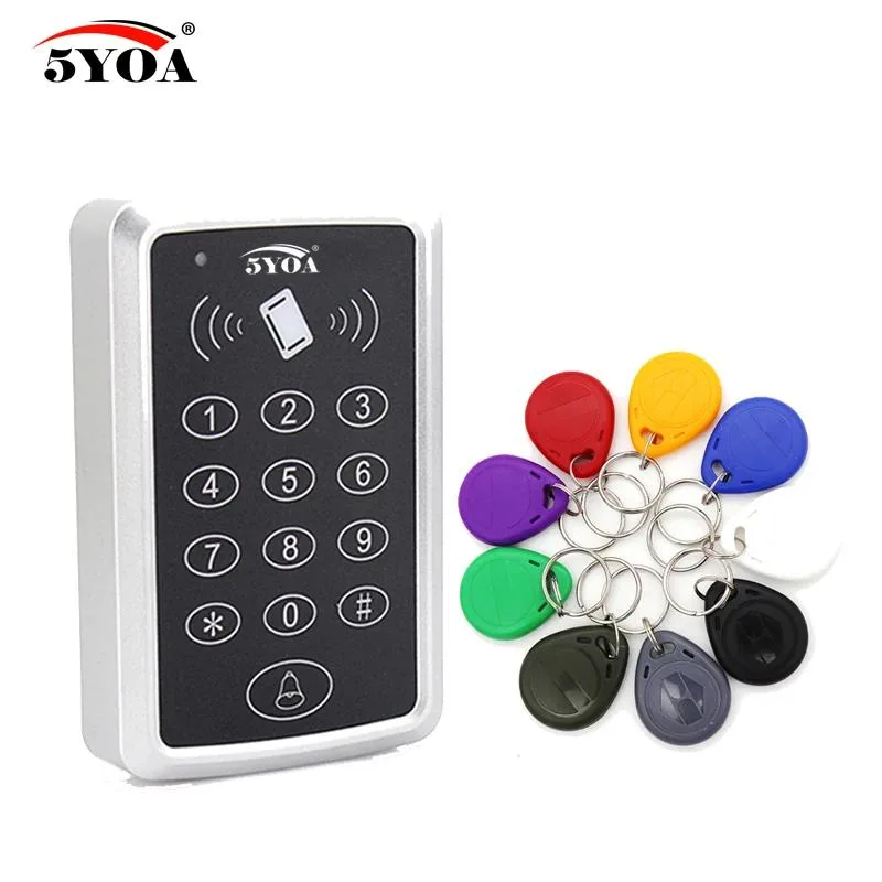 Rectangular metal keypad unit with numeric keys and RFID reader area, silver finish