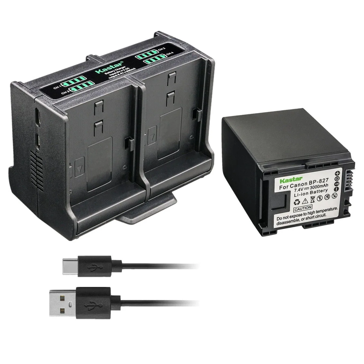 Kastar Kastar BP-827 battery and quadruple charger 1 pack — product photo