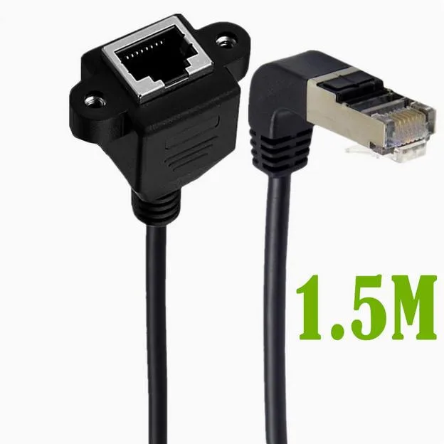 Enfain Enfain RJ45 male to female extension cable 90° down angle 1.5 m 28AWG — product photo