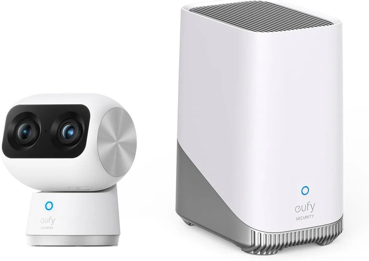 eufy eufy Indoor Cam S350 with HomeBase 3, Dual Cameras, 4K UHD, 8× Zoom, 360° PTZ, Wi-Fi 6 network camera — product photo