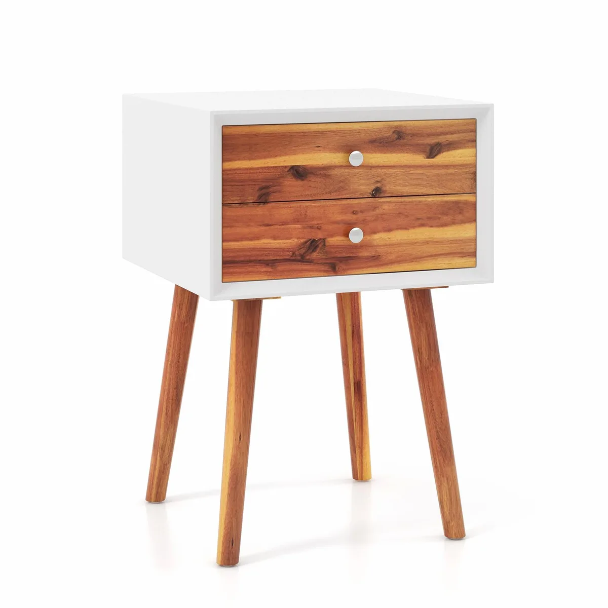 SlickBlue SlickBlue Wooden Nightstand Mid-Century Brown 16" x 16" x 23.5 — product photo