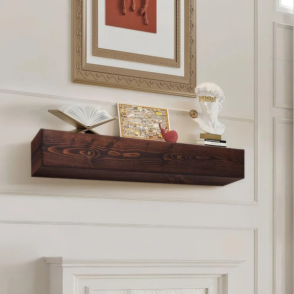 VEVOR VEVOR Fireplace Mantel 60" Rustic Brown White Pine 50 lbs — product photo