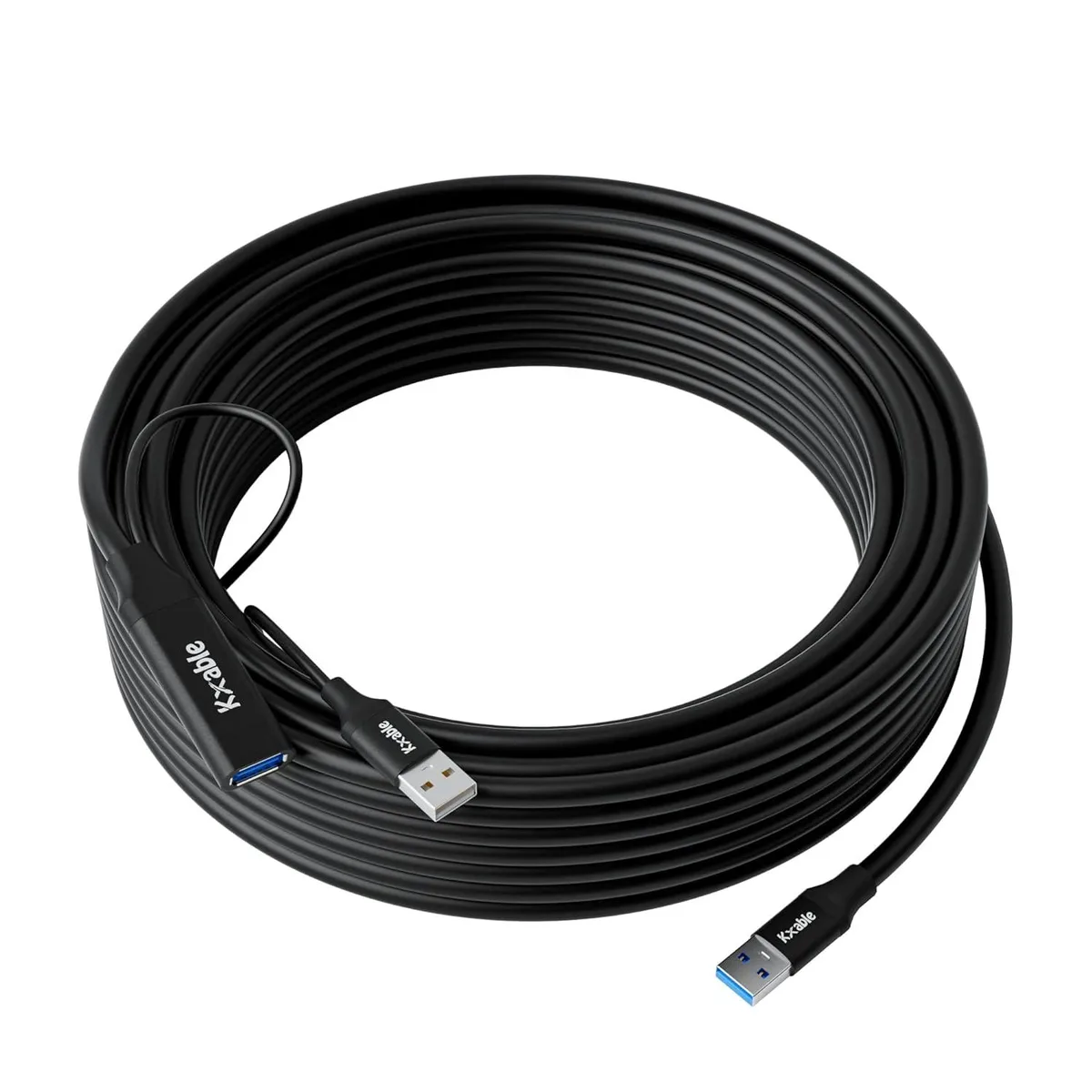 BFKK BFKK USB 3.0 Active Extension Cable 25 Feet Type A Male to Female 4 Boosters Power Supply — product photo