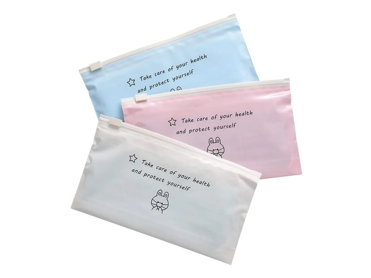 MINGYI MINGYI 100 PCS Cartoon Zip Lock Face Mask Bags 20 x 11.5 cm — product photo