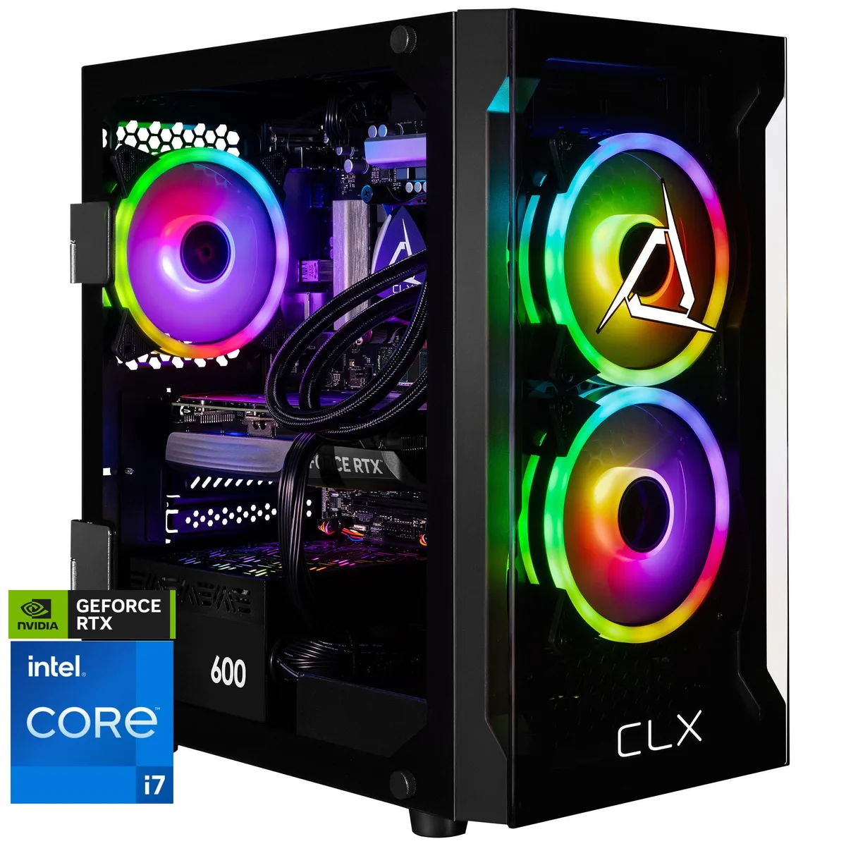 CLX Gaming CLX Gaming TGMSETRTA4206BM gaming PC i7-14700KF 20-core 32GB DDR5 RTX 4060 Ti 16GB 1TB NVMe 4TB HDD — product photo