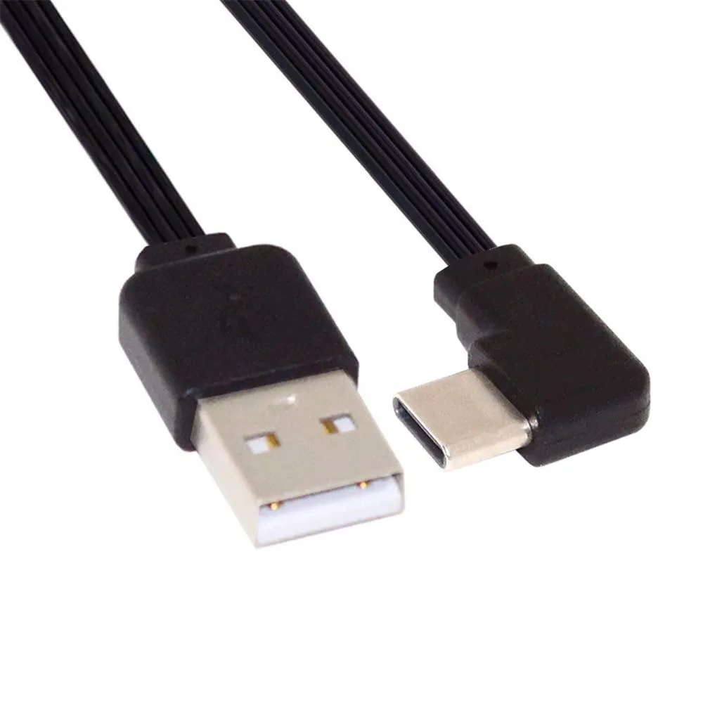 Fervit Fervit USB 2.0 Type-A to USB-C 90° Angled Flat FPC Cable 13cm — product photo