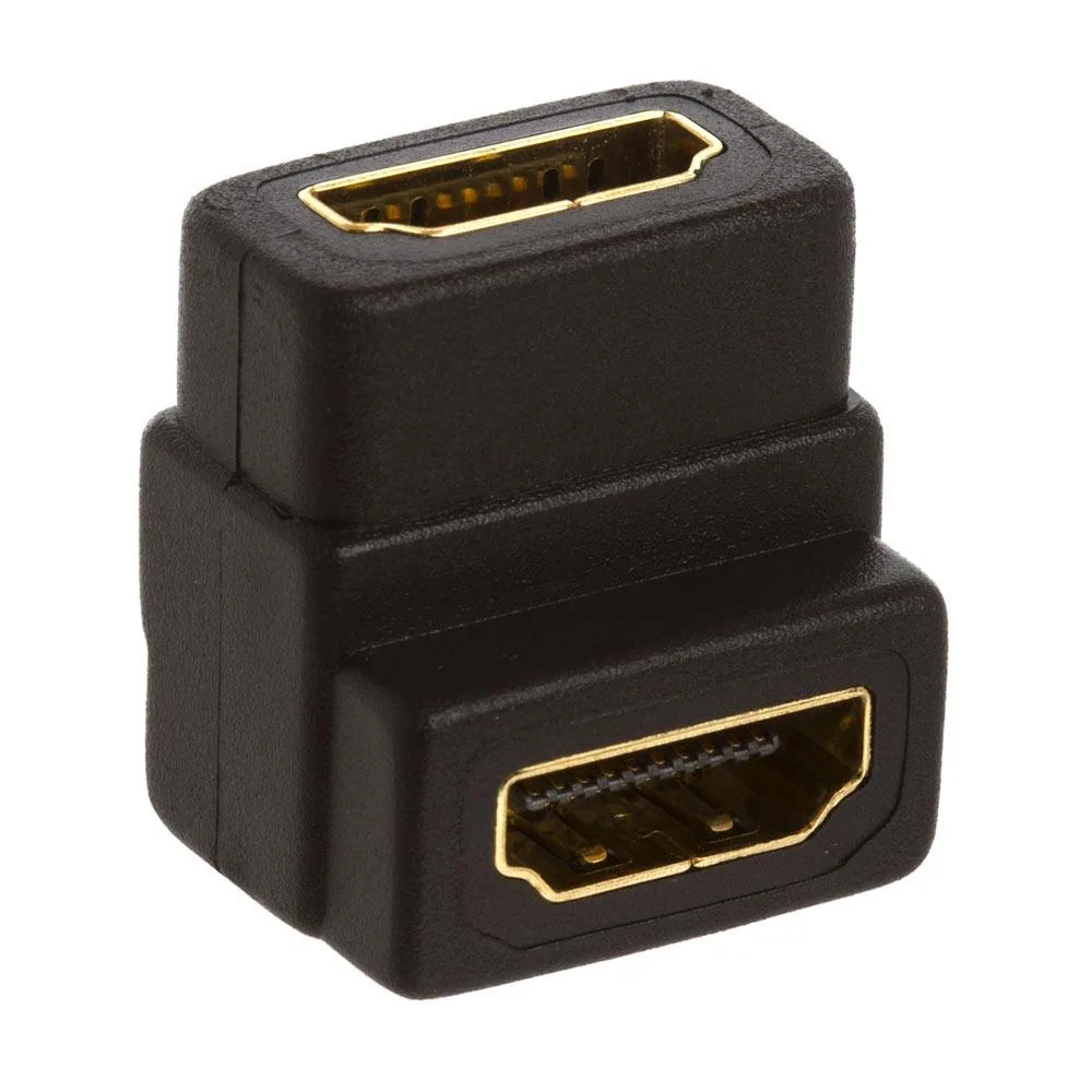 CMPLE CMPLE 90 Degree HDMI Female to Female Adapter 3.5mm / 2.5mm Stereo Cable — product photo
