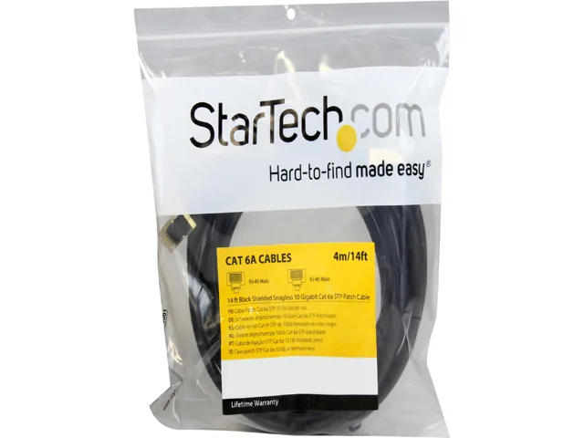 STARTECH STARTECH C6ASPAT14BK 14 ft Cat 6a Shielded Network Ethernet Cable — product photo