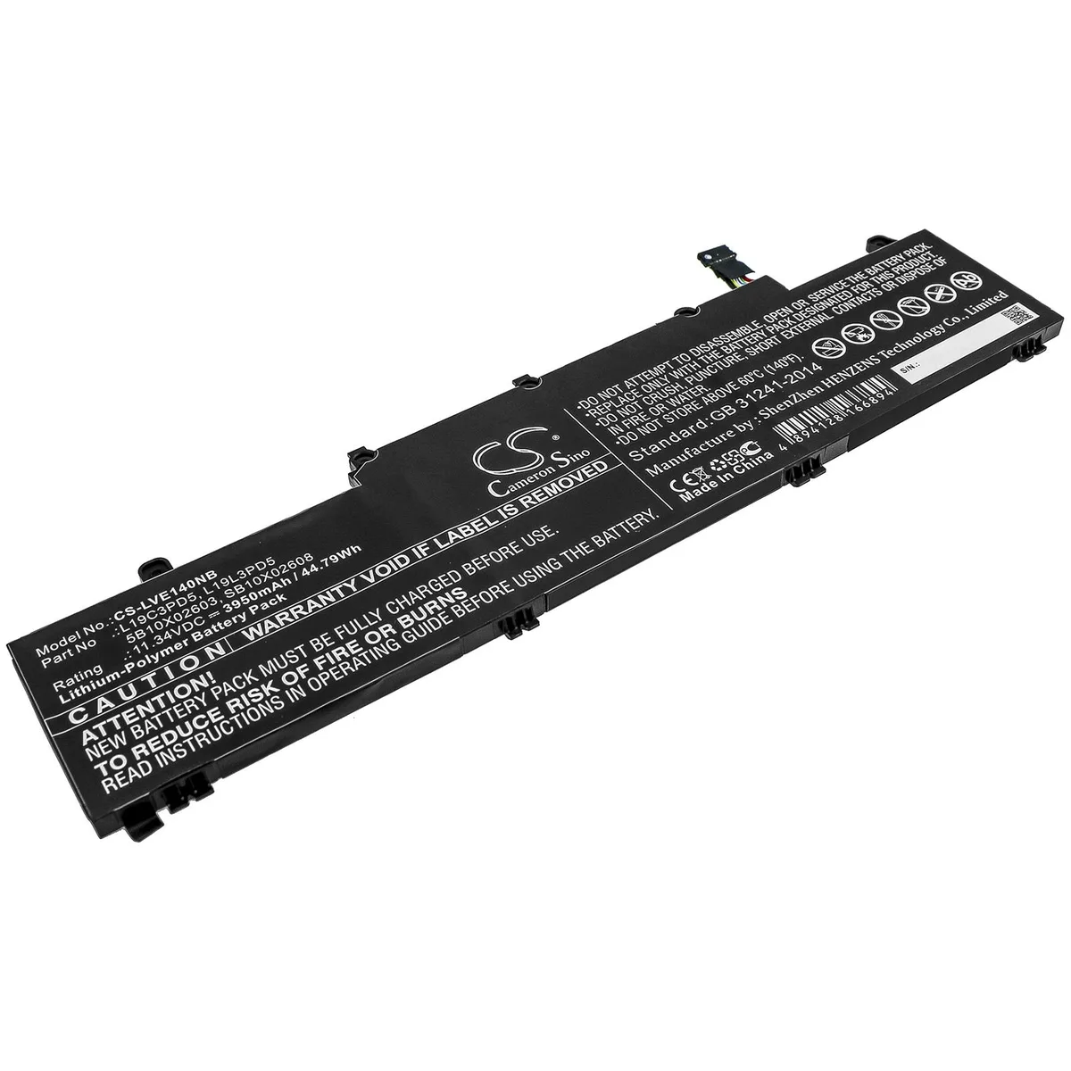 Cameron &amp; Co Cameron &amp; Co DS-CS-LVE140NB laptop battery 3.95 Ah 44.79 Wh — product photo