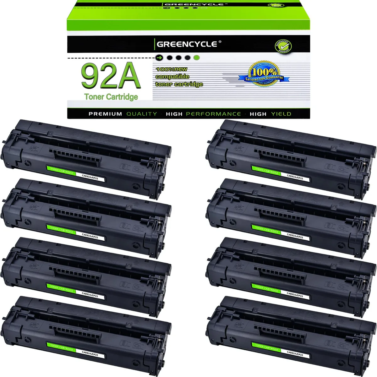 GREENCYCLE GREENCYCLE 92A Compatible Toner Cartridge 8 Pack Black — product photo