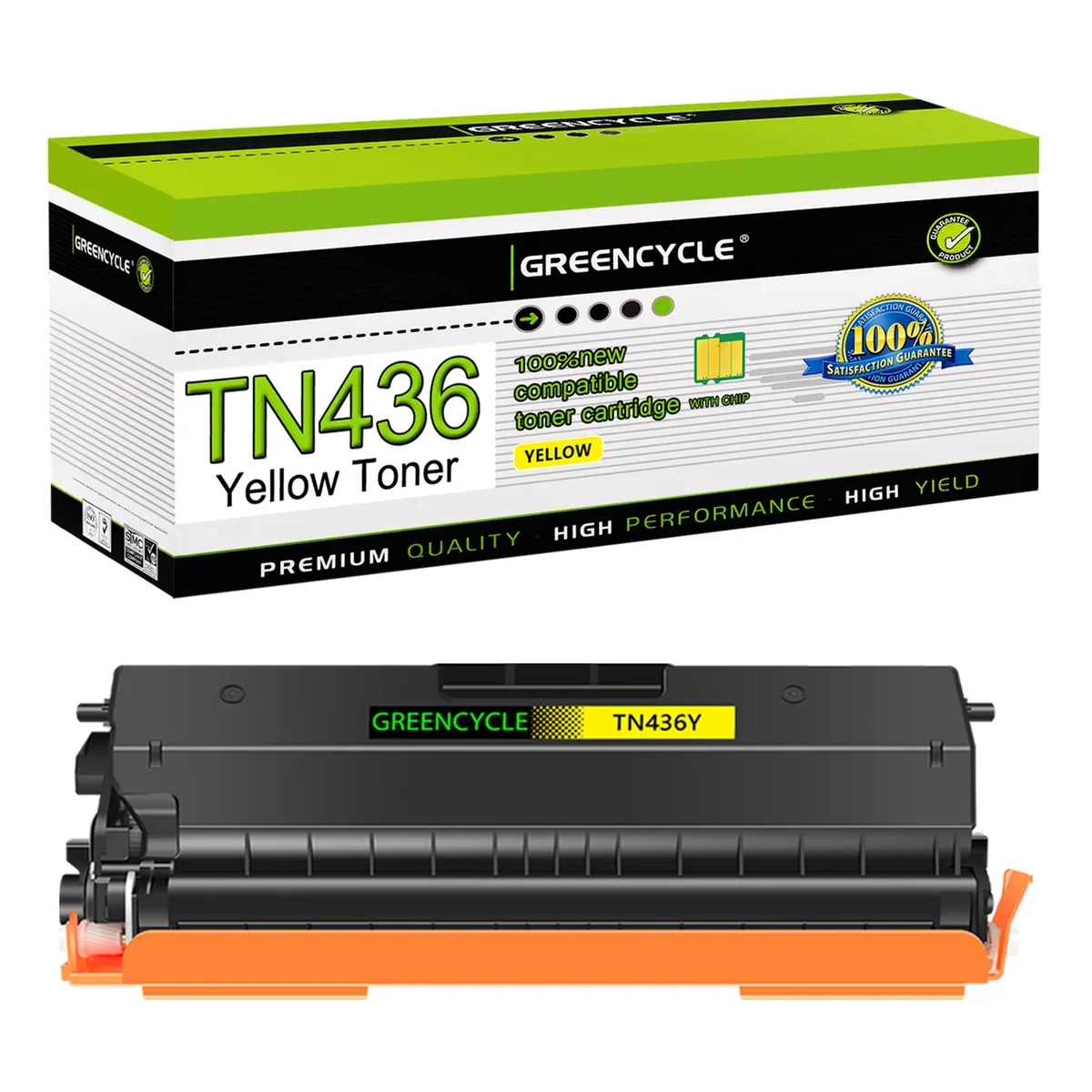 GREENCYCLE GREENCYCLE TN436 Yellow Toner Cartridge 6500 Pages — product photo