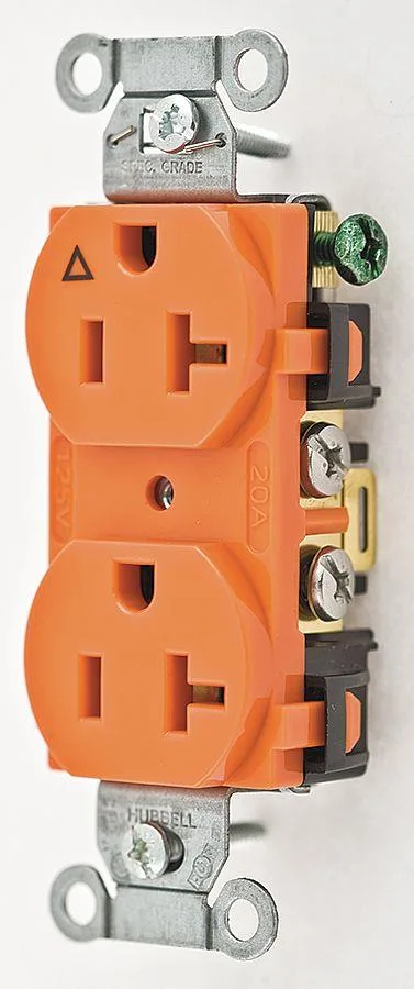 Hubbell Incorporated Hubbell Incorporated IG20CR 20 A Straight Blade Receptacle Orange — product photo