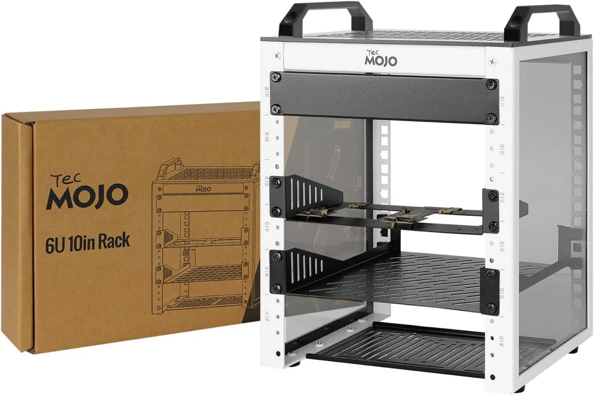 TAURKENAM TAURKENAM 10 inch 6U server rack 7.87 inch deep white — product photo