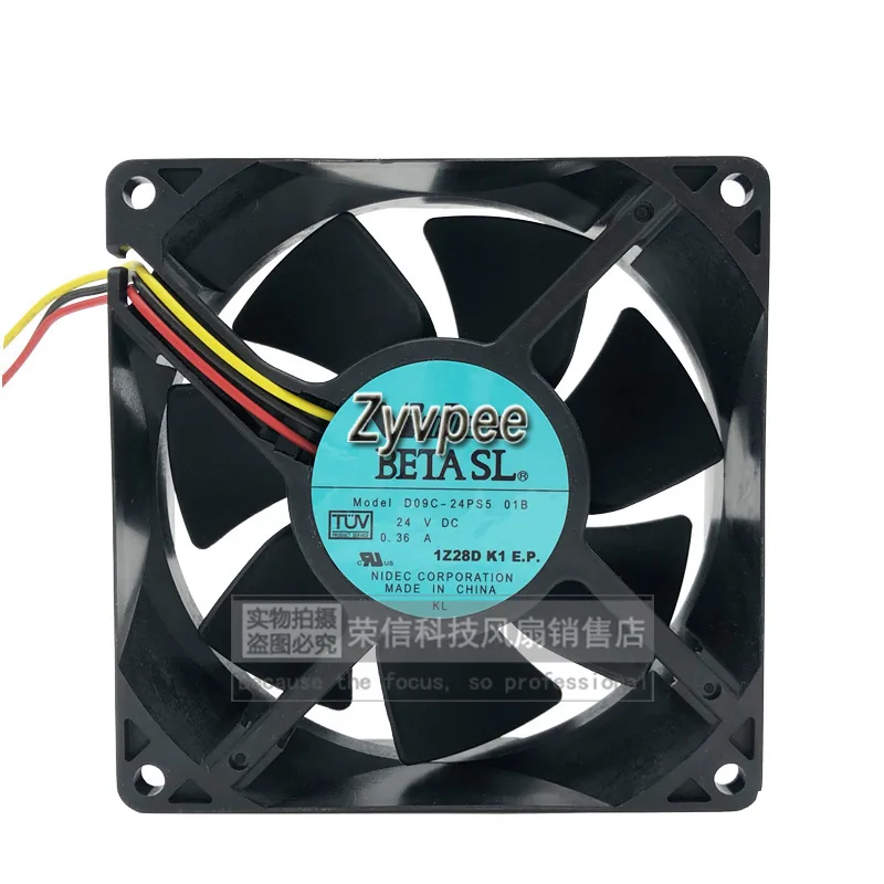 Zyvpee Zyvpee D09C-24PS5 01B 92mm 24V 0.36A 3-wire case fan — product photo