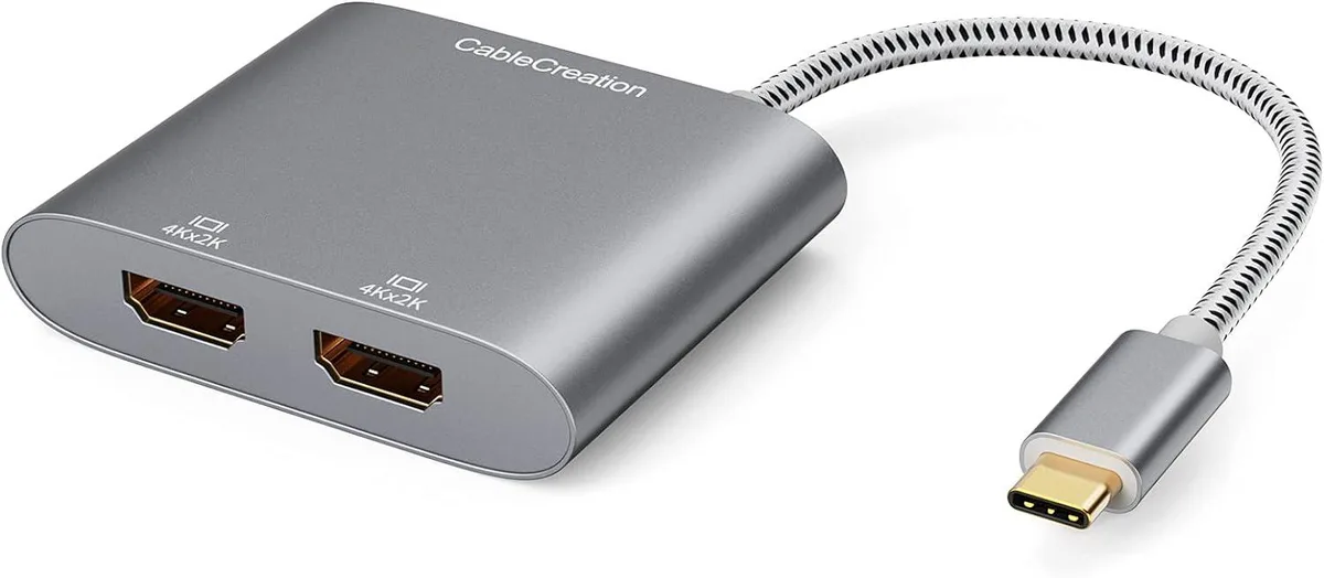 CableCreation CableCreation USB-C to Dual HDMI Adapter Aluminum Gray — product photo