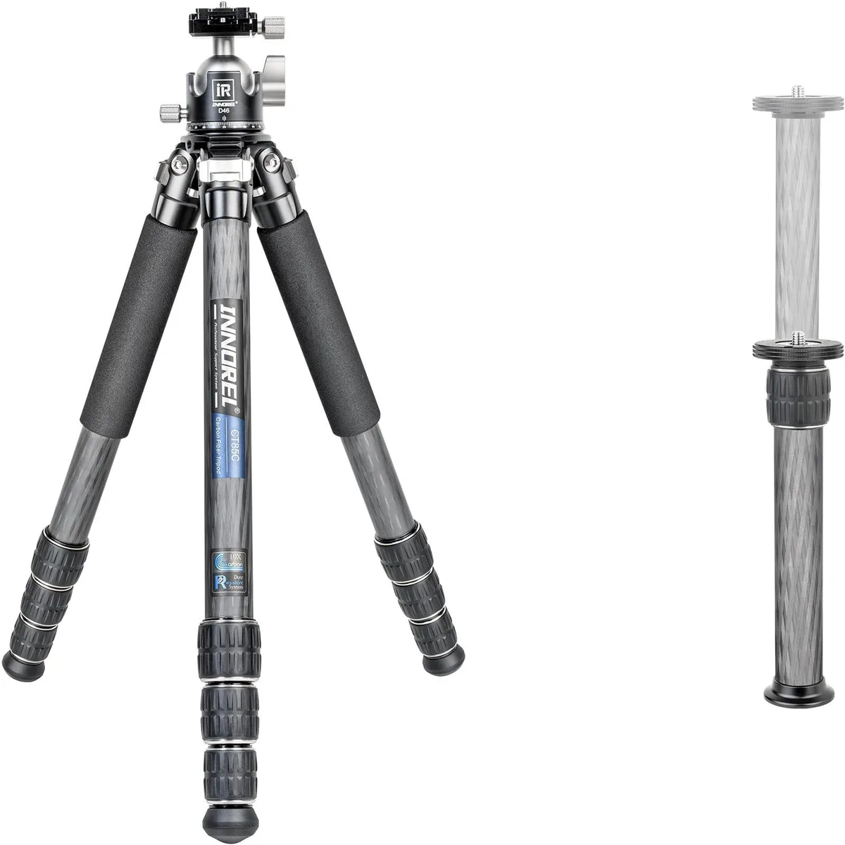 Barrow Mods Barrow Mods CT85C 2 in 1 accessory carbon fibre tripod 46mm ballhead 55.1lb load — product photo