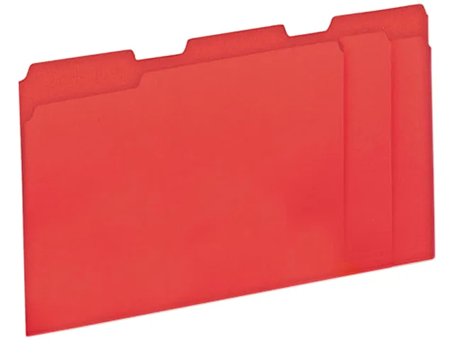 Universal Business Supply Universal Business Supply 1/3-Cut Top Tab Letter File Folders Red/Light Red 100/Box 11-pt 10% Recycled 10503 — product photo