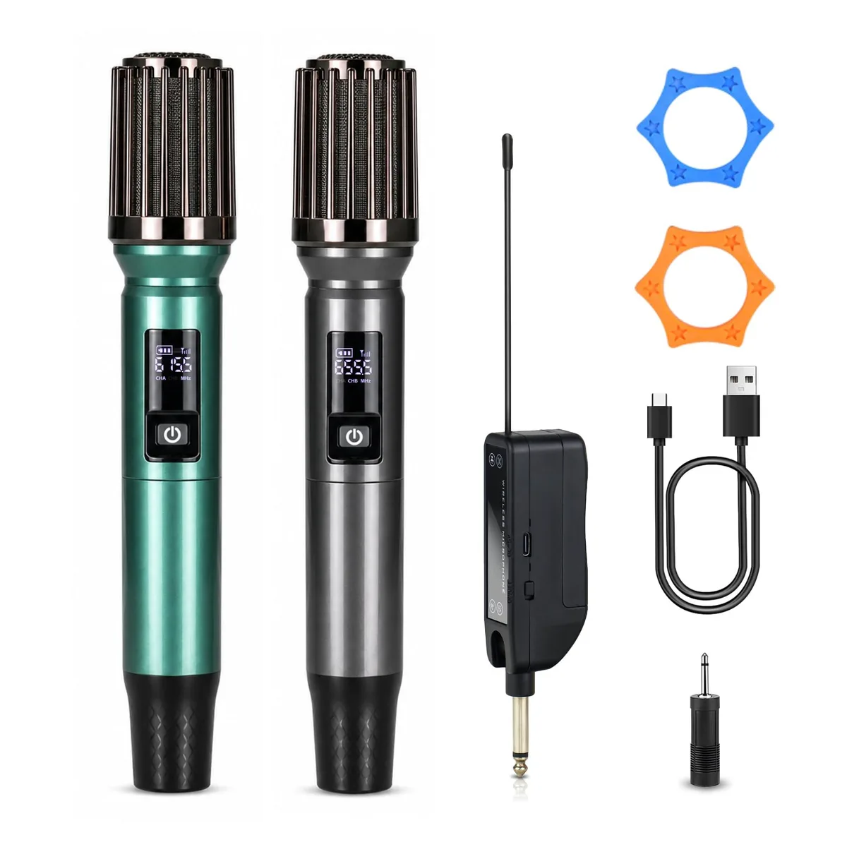  WONATU 261-B2-GB dual wireless karaoke microphone set — product photo