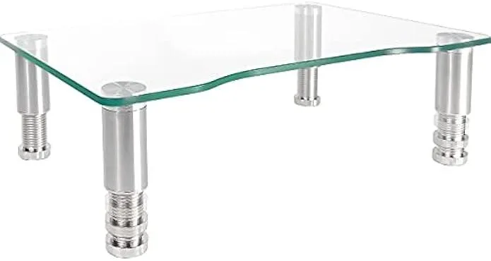 TAURKENAM TAURKENAM HD01T-002 Clear Monitor Stand Riser Height Adjustable Tilt 3.4-4.9in 88Lbs Office Equipment — product photo