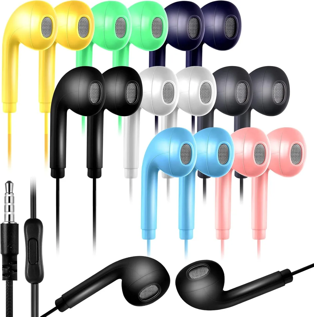 YINGHUA YINGHUA 50 Pack Wired Earbuds with Mic 3.5mm 1.20m Multicolor — product photo