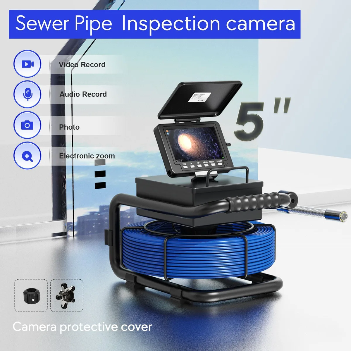 visiPower visiPower 5" DVR Pipeline Inspection Camera 2MP 12 LED 20m Cable IP68 — product photo