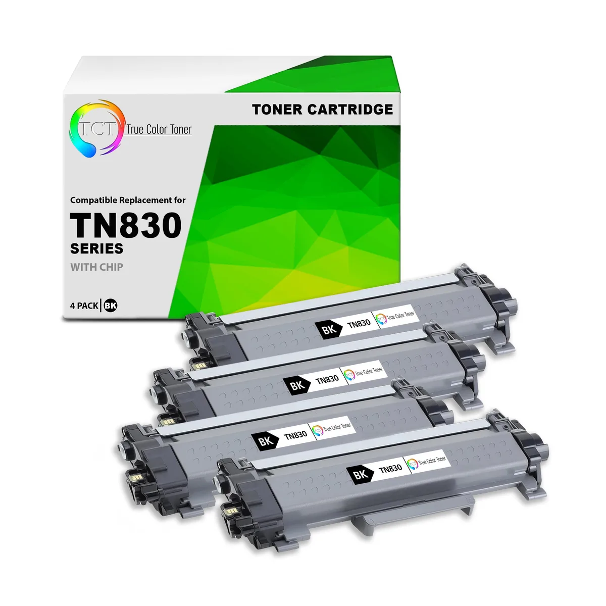 TCT TCT TN830 Black Toner Cartridge 4 Pack 1200 Pages — product photo