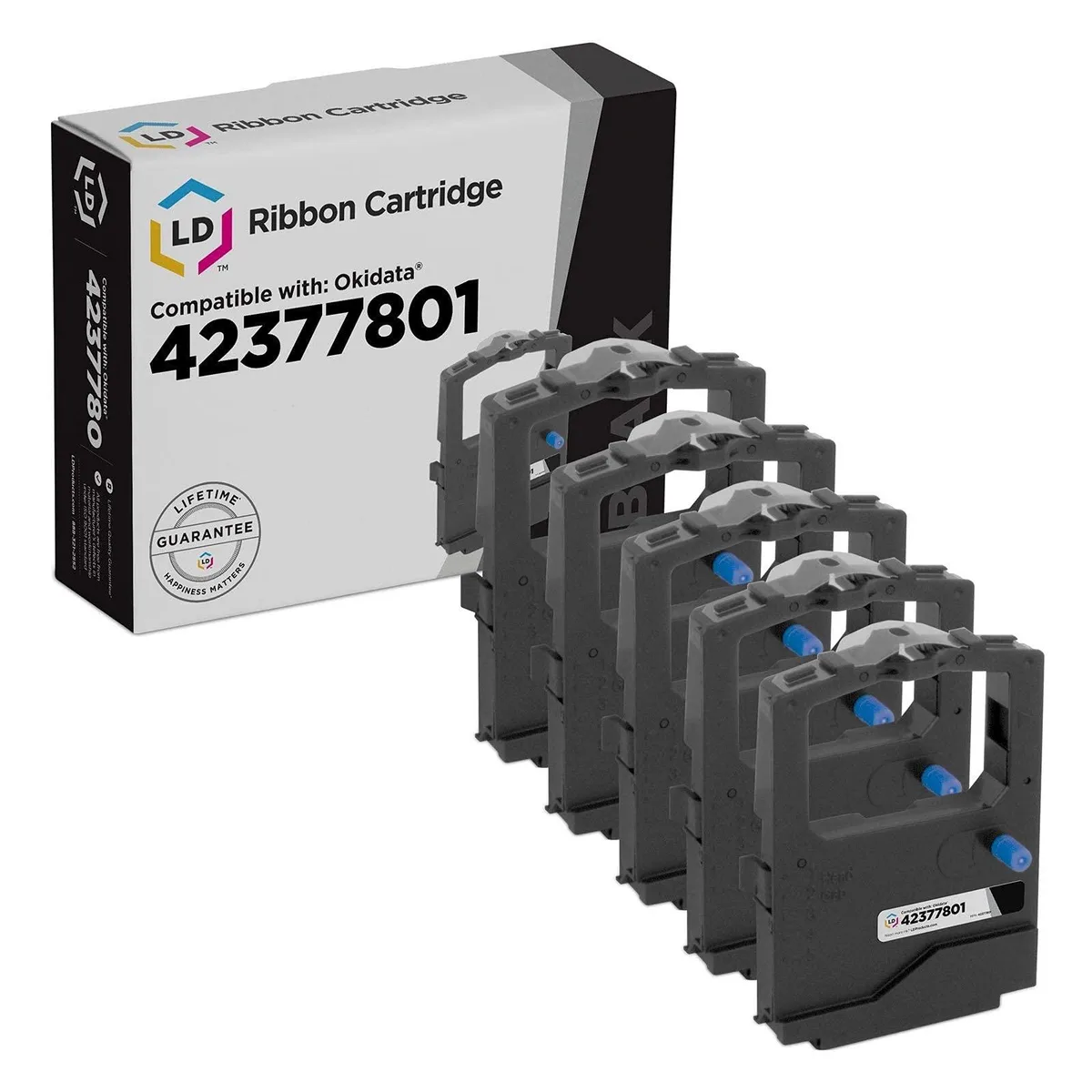 LD Products LD Products Compatible Printer Ribbon for Okidata 42377801 Black 5-Pack — product photo