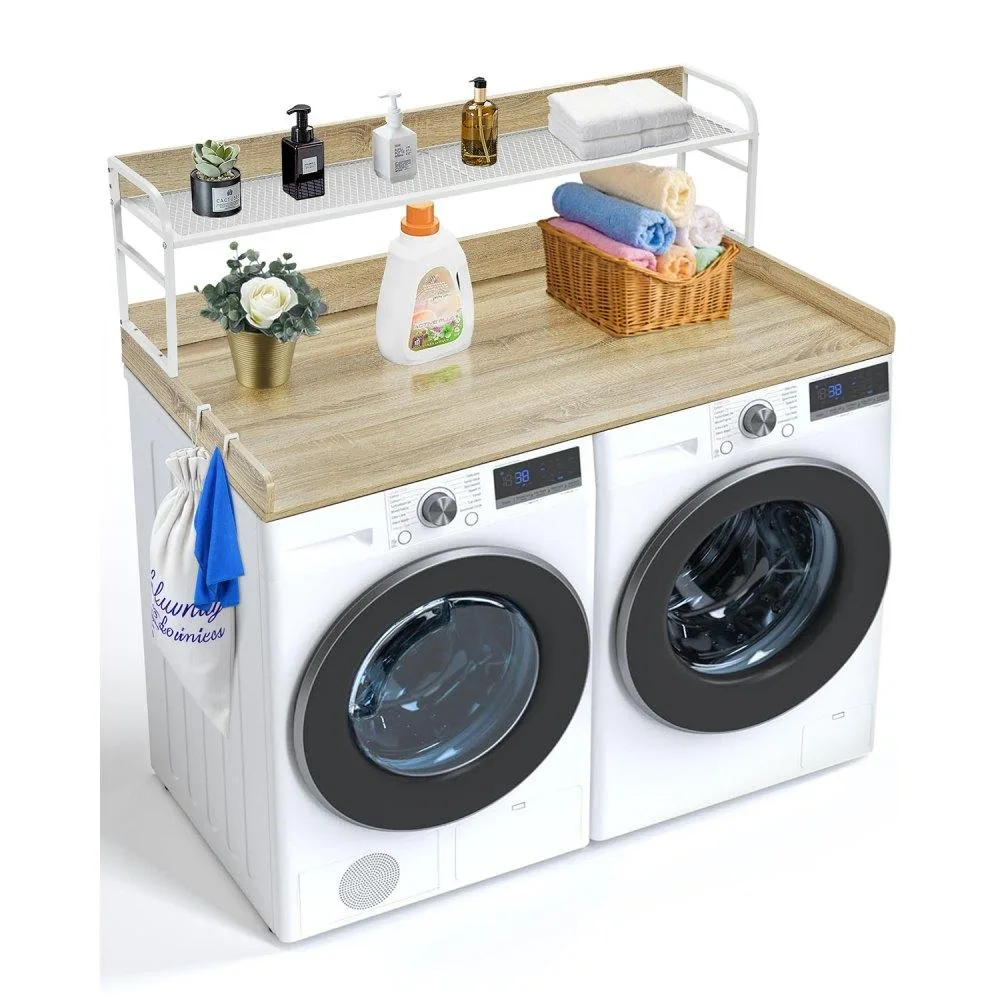 VEVOR VEVOR Washer Dryer Countertop 54" x 27" Oak 2-Tier Shelf — product photo