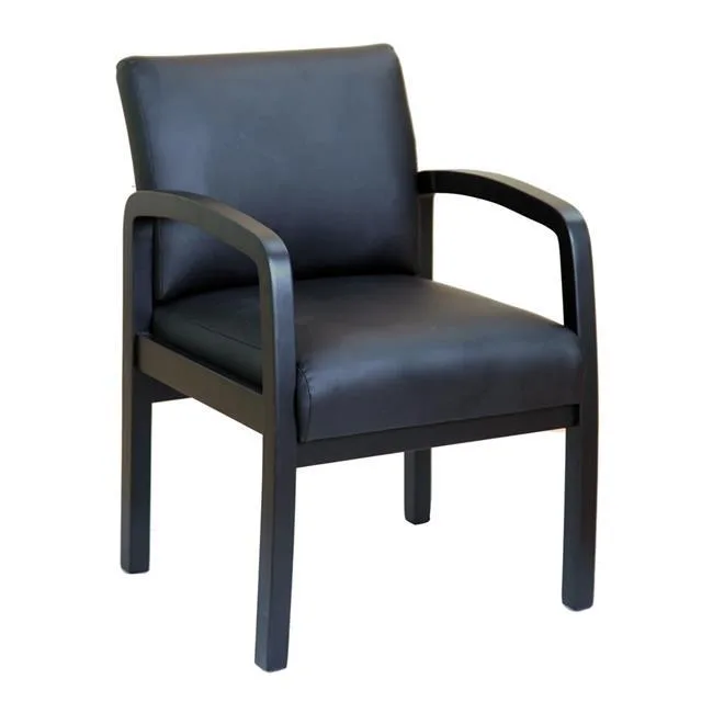 Black leatherPlus side chair, black frame, 19 by 20 by 19 inches