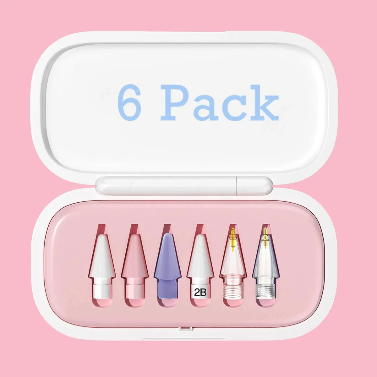  Wilbeva 6 Pack Replacement Pencil Tips with Pink Case — product photo