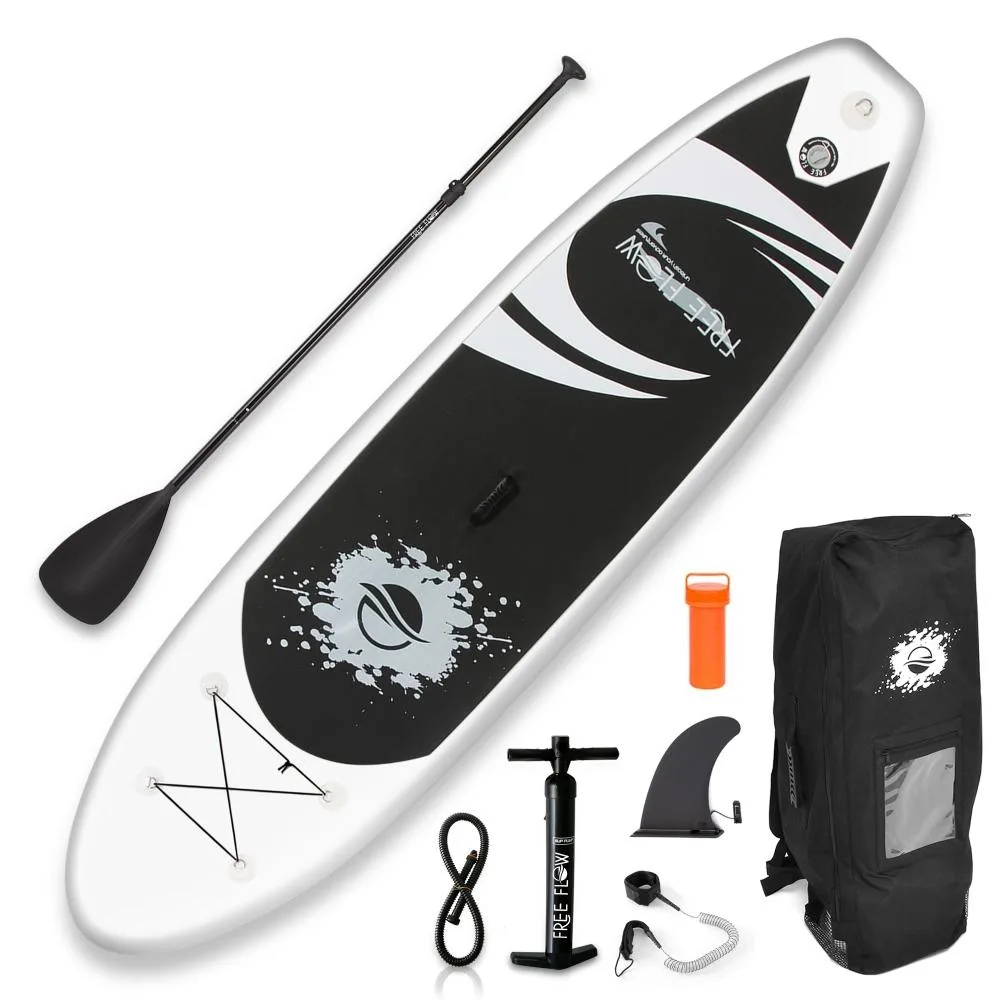 SereneLife SereneLife 11 Foot Free Flow Inflatable SUP Paddle Board Kit White — product photo