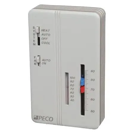 Gray vinyl wall-mount thermistor sensor, 50-85 F range