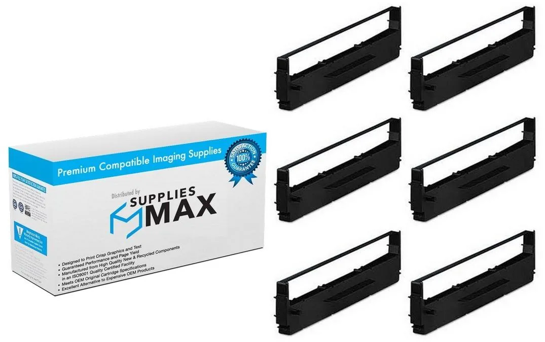SuppliesMax SuppliesMax NMS-1017BK Black Printer Ribbon 6/PK — product photo